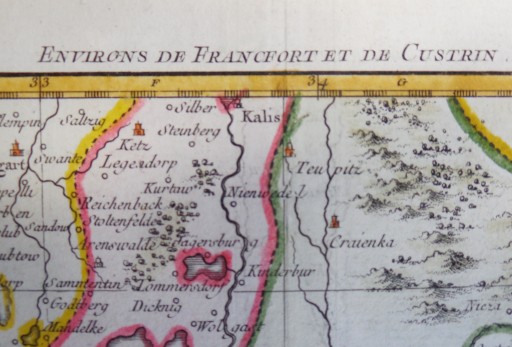 карта «Окрестности Франкфурта-на-Майне и Костшина» около 1760 г.