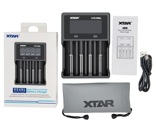 ИНТЕЛЛЕКТУАЛЬНОЕ ЗАРЯДНОЕ УСТРОЙСТВО XTAR VC4SL 18650/32650 LI-ION/NI-MH 4 КАНАЛА USB-C