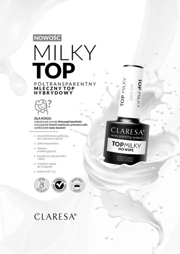 CLARESA Топ Молочный No Wipe 5г