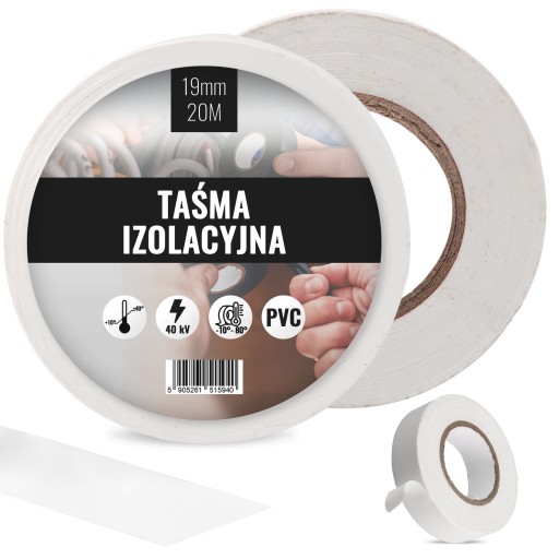 50x Taśma Izolacyjna PCV 19mm Izolacja Wodoodporna 20m Przewodów Naprawcza