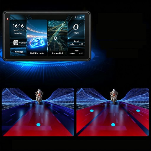 1080P GPS-ЭКРАН ДЛЯ МОТОЦИКЛА, НАВИГАТОР С CARPLAY И ANDROID, 5