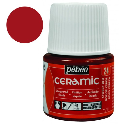 Керамика краска Pebeo Ceramic 45 мл 24 вишнево -красный цвет
