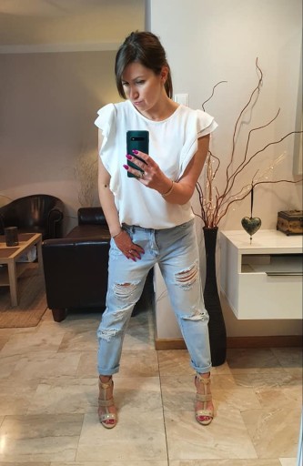 Włoskie jeansy BOYFRIEND dziury BAGGY Italy 36 S