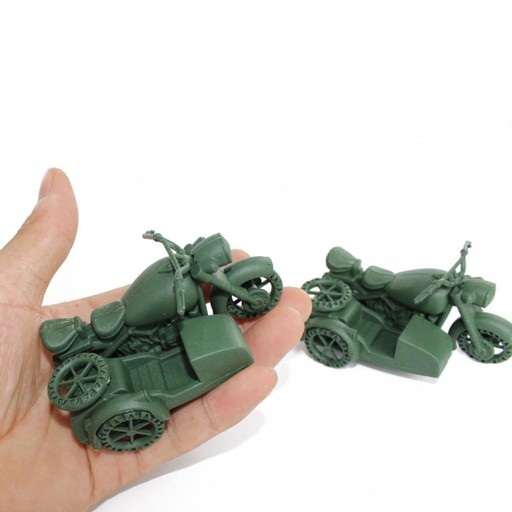 Miniaturowy Żołnierz Motocykl Scena