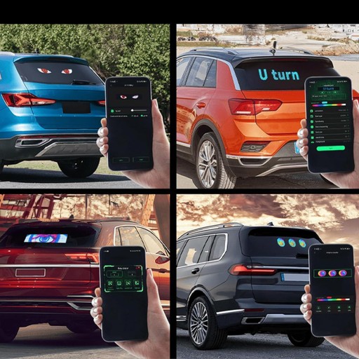 ELASTYCZNY EKRAN REKLAMOWY LED SAMOCHODU APP BLUETOOTH INTELIGENTNY EKRAN