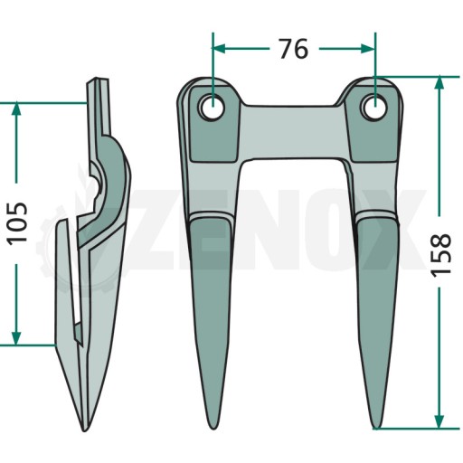 Штык кованый двойной без черешка BIZON Z-058