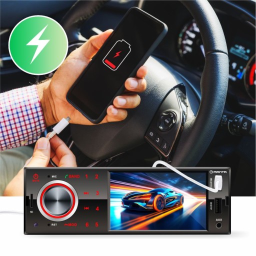 Автомагнитола Bluetooth с камерой заднего вида AUX USB 1DIN 4x50W MP3