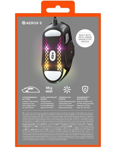 Игровая мышь SteelSeries Aerox 5 — сверхлегкая, 66 г — 9 кнопок