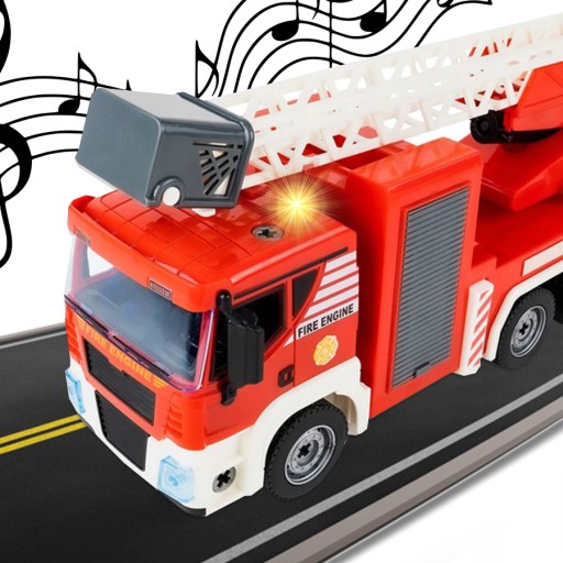 CIĘŻARÓWKA STRAŻ POŻARNA DUŻE AUTO DO SKRĘCANIA ROZKRĘCANIA DRABINA NAPĘD