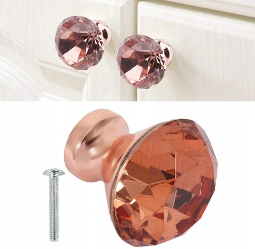 Ручка мебельная CRYSTAL COPPER PINK GOLD 10 шт.