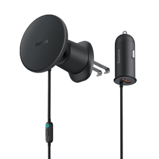 АВТОМОБИЛЬНОЕ ЗАРЯДНОЕ УСТРОЙСТВО BASEUS ИНДУКТИВНОЕ QI MAGSAFE 15 Вт + USB-A 25 Вт