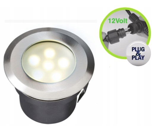 Lampa led, wodoszczelna ip67 do zabudowy 12 V/1 W