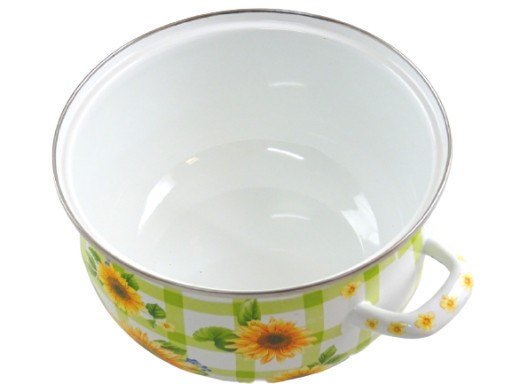 GARNKI STAL WĘGLOWA CERAMICZNE EMALIOWANE SŁONECZNIKI 10 ELEMENTÓW ZILNER