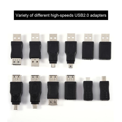 В упаковке 12 шт. USB2.0 микро/мини-папа-мама C-адаптеры-преобразователи