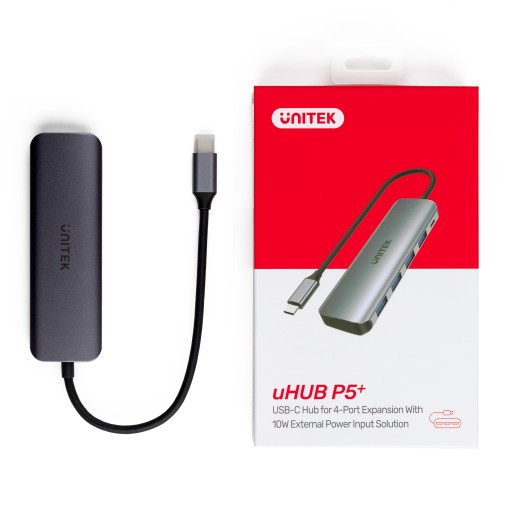 Концентратор Unitek Active с USB-C на 4 порта USB 3.1 Gen 1, microUSB, 5 Гбит/с, BC 1.2