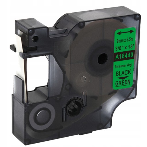 Taśma do DYMO D1 18440 9mm Zielona/Czarny