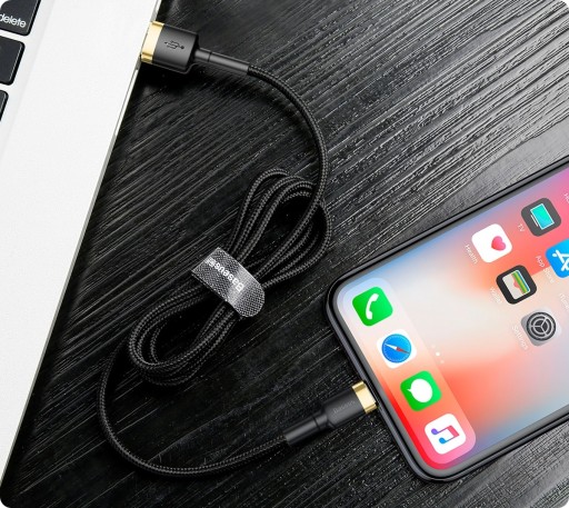 КАБЕЛЬ BASEUS STRONG USB ДЛЯ LIGHTNING IPHONE IPAD ПЛЕТЕННЫЙ КАБЕЛЬ 2.4A 1M