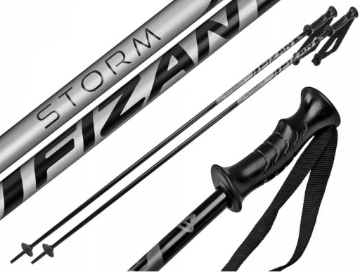 2шт Лыжные палки Fizan Storm серые 120 см ЧЕРНЫЕ/СЕРЫЕ