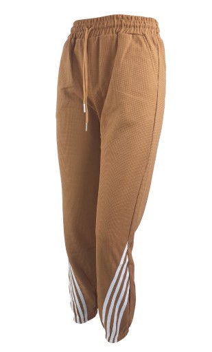 Spodnie Dresowe Damskie Joggery Modne Z Ściągaczami Luźne L/Xl Brąz 40