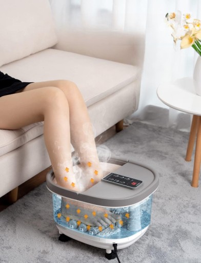 Hydromasażer do stóp wodny SPA z podświetleniem i kamieniem do PEDICURE