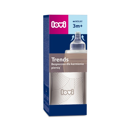 LOVI BUTELKA ANTYKOLKOWA TRENDS 250ML + SMOCZEK 3M+ SUPERVENT DYNAMICZNY