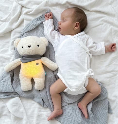 SZUMISIE MIŚ 5W1 Z APASZKĄ MASKOTKA USYPIACZ LAMPKA SZUM CZUJNIK SNU+GRATIS
