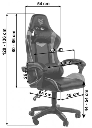 Fotel obrotowy biurowy gamingowy krzesło do biurka Alcantara odchylany XL