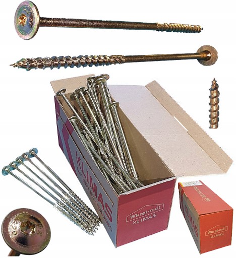 Столярные дисковые саморезы по дереву TORX Klimas WKCP 8x200 50 шт.