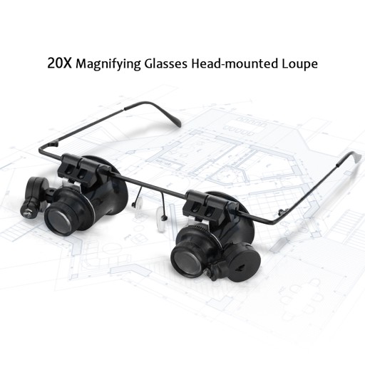20X Magnifying Glasses Head Loupe with LED Light