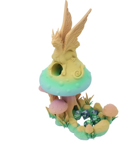 Дракон на поганке - башня из кубиков - FatesEnd Fey Dragon Dice Tower Pastel