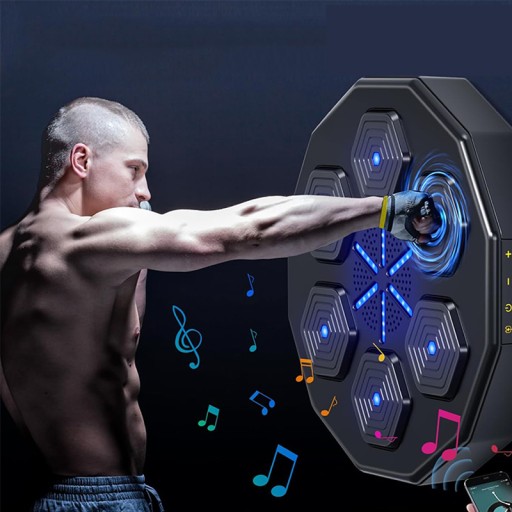 НАСТЕННЫЙ ТРЕНАЖЕР ПО БОКСУ RGB МУЗЫКА+2 ПАРЫ БОКСЕРСКИХ ПЕРЧАТОК