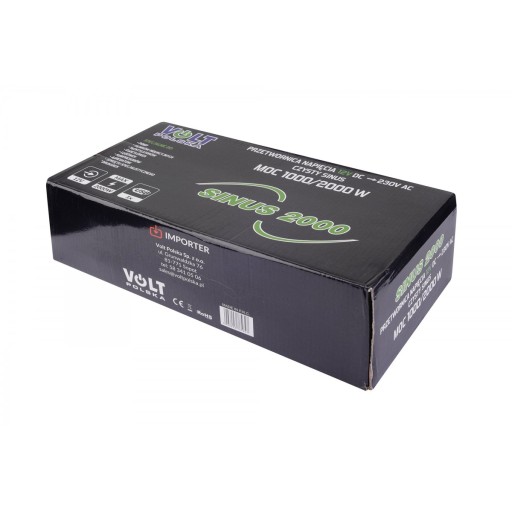 ПРЕОБРАЗОВАТЕЛЬ НАПРЯЖЕНИЯ ТОКА SINUS 2000 12В/230В USB VOLT ПОЛЬША