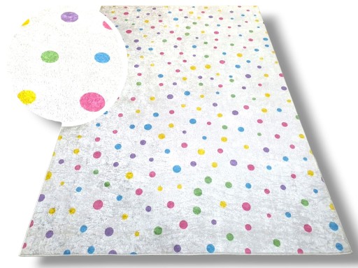 Dywan DIGITAL kropki 80x150 w kropeczki kolorowe grochy w stylu boho