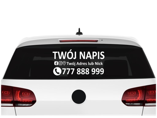 Naklejka na auto szybę NAZWA FIRMY NUMER TELEFONU *WZORY *KOLORY *60cm