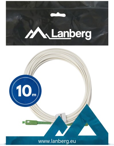 KABEL PRZEWÓD ŚWIATŁOWODOWY ŚWIATŁOWÓD PATCHCORD SC/APC-SC/APC SIMPLEX 10M