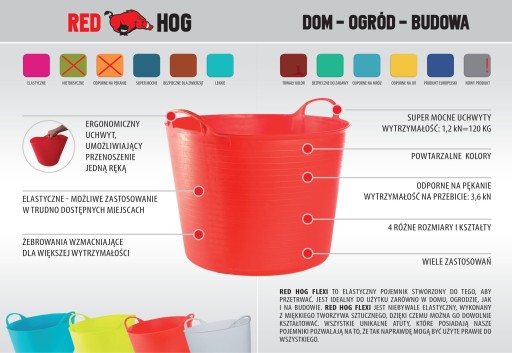 Redhog Bucket Flexi White 26L