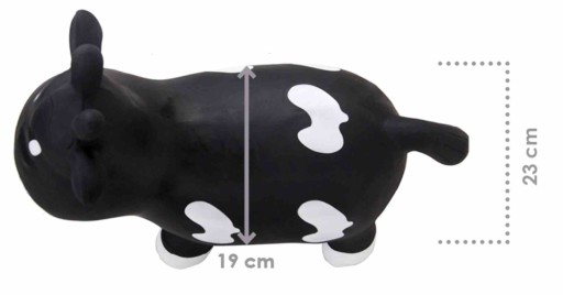 Skoczek gumowy dla dzieci KRÓWKA 57 cm czarno-biał