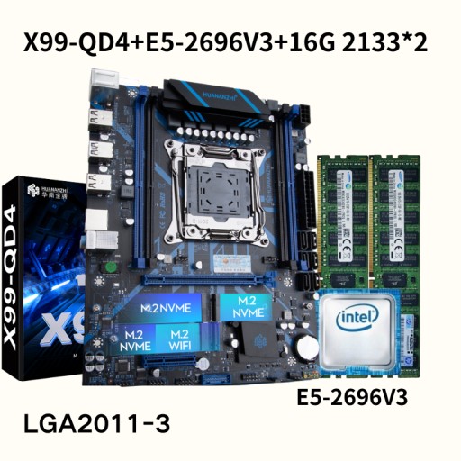 Серверная материнская плата HUANANZHI X99-QD4+16G-21