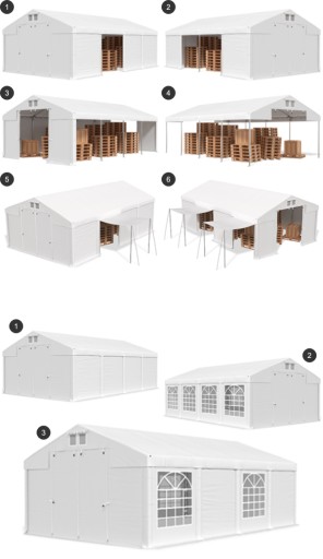 5x16m Galvanized Garage Tent Das 580 S
