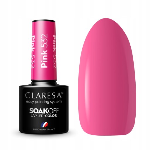 Лак для ногтей Claresa гибридный РОЗОВЫЙ 532 5г