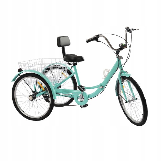 Трехколесный велосипед TRIKE 24 INCH для взрослых, 7 скоростей, бирюзовый