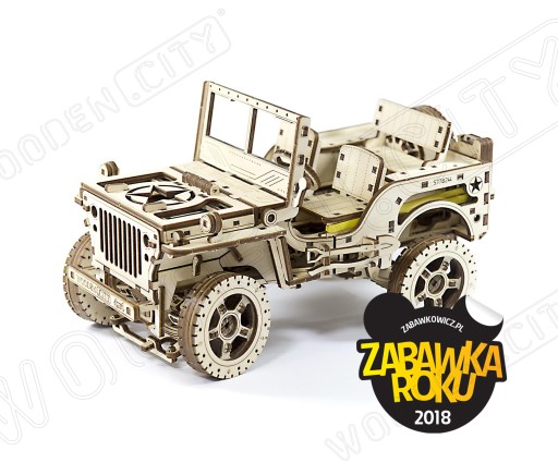 Деревянный городской джип 4x4 Механическая модель 3D-пазл