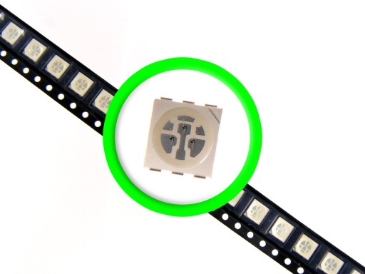10 светодиодов SMD 5050 PLCC-6 60 мА 518 нм ЗЕЛЕНЫЕ