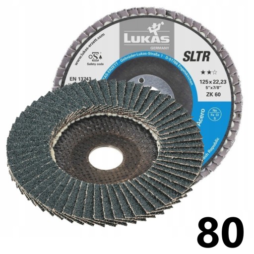 TARCZA LISTKOWA LAMELKA do szlifowania stali gruba SLTR fi. 125 ZK 80 P80