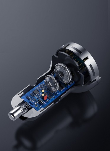 Автомобильное зарядное устройство Baseus с дисплеем 24 Вт + USB-кабель Baseus Thr 3in1