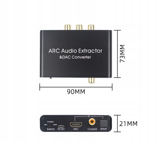 Аудиоадаптер ARC HDMI 192 кГц