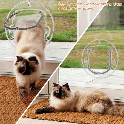 Дверца для кошек DOOR 4-way белый, черный