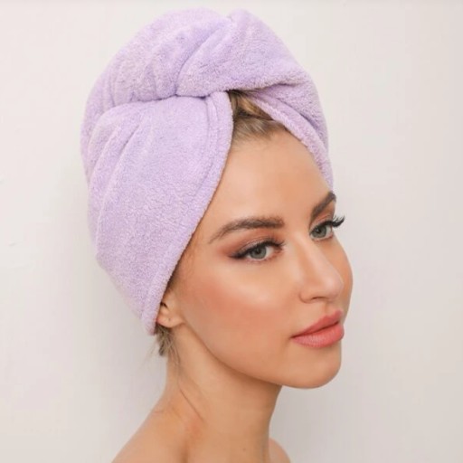 Тюрбан для волос, полотенце для сушки из микрофибры, фиолетовое SEOL Cosmetics
