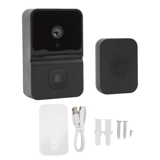 Inteligentny dzwonek do drzwi czarny 1080P WiFi