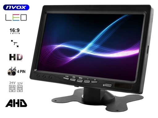 Отдельно стоящий автомобильный ЖК-монитор NVOX AHM607 DUAL, 7 дюймов, AHD/HD 4